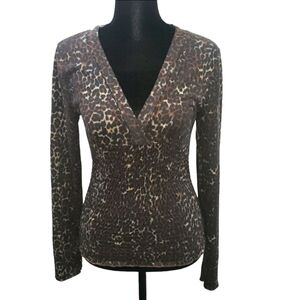 Freshman Animal Print V-neck Top. Size Small. New Without Tags